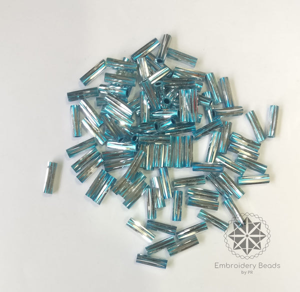 Bugle Beads Blue 10mm