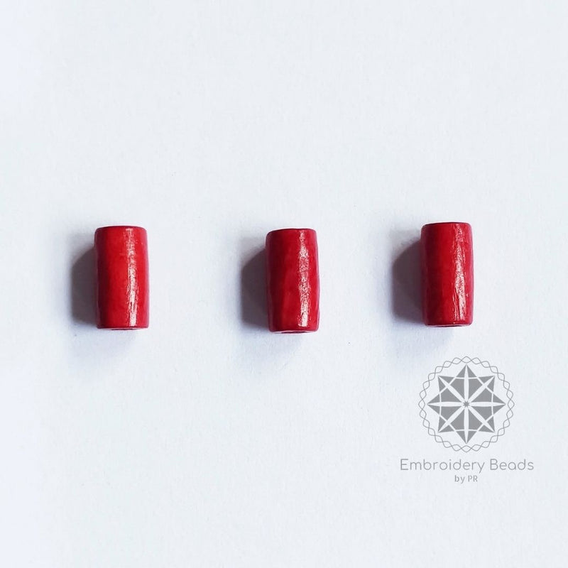Cylindrical Beads Red 8mm