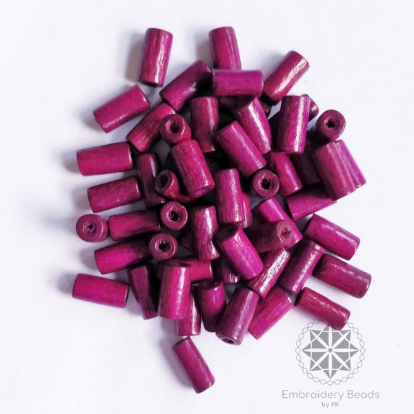 Cylindrical Beads Purple 8mm