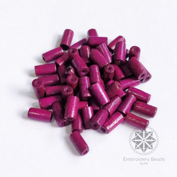 Cylindrical Beads Purple 8mm