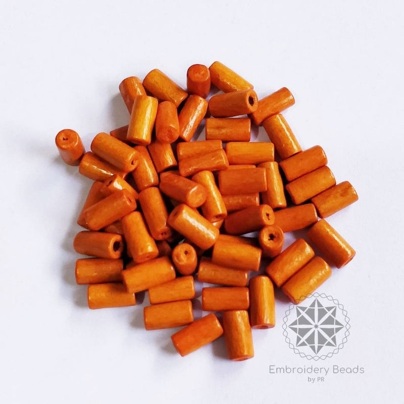 Cylindrical Beads Orange 8mm