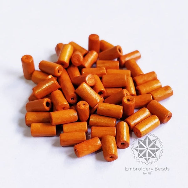 Cylindrical Beads Orange 8mm