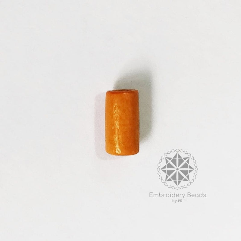 Cylindrical Beads Orange 8mm