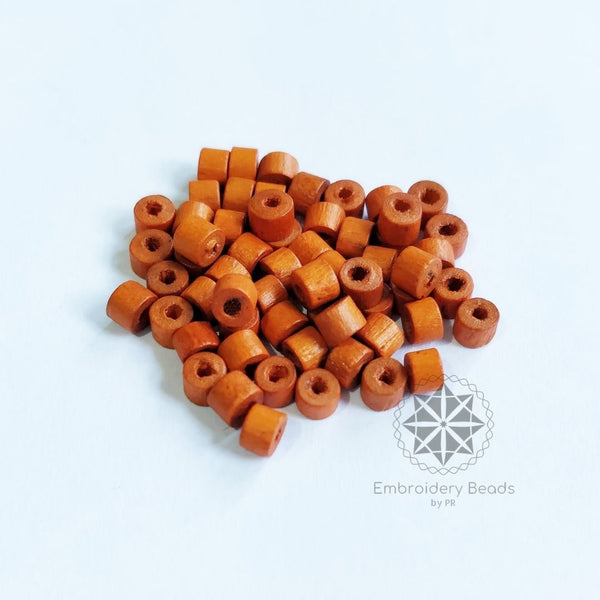 Cylindrical Beads Orange 4mm