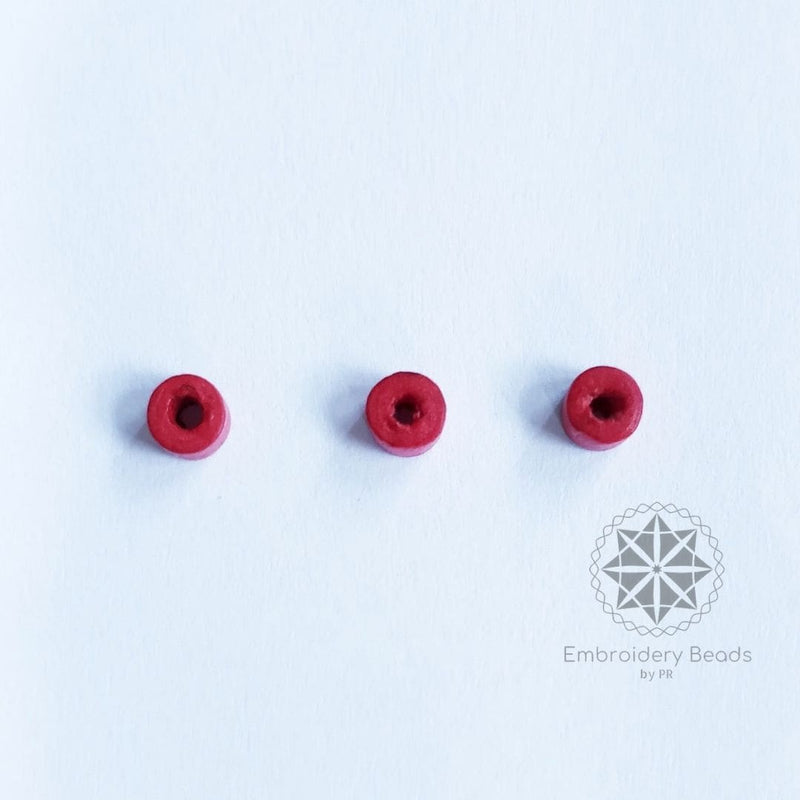 Cylindrical Beads Red 4mm