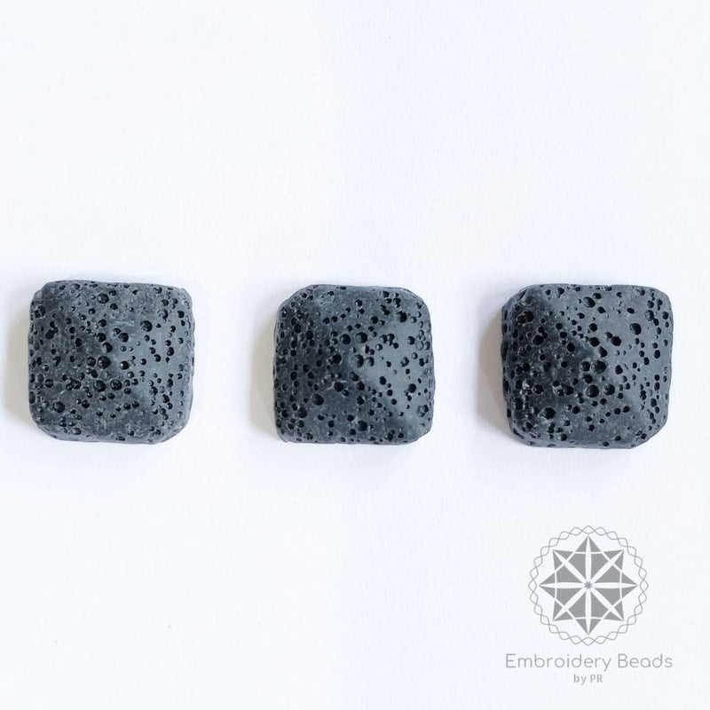 Square Rock Finish Stone Black