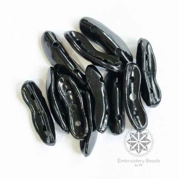Kidney Bean Shape Element Black  8*20mm