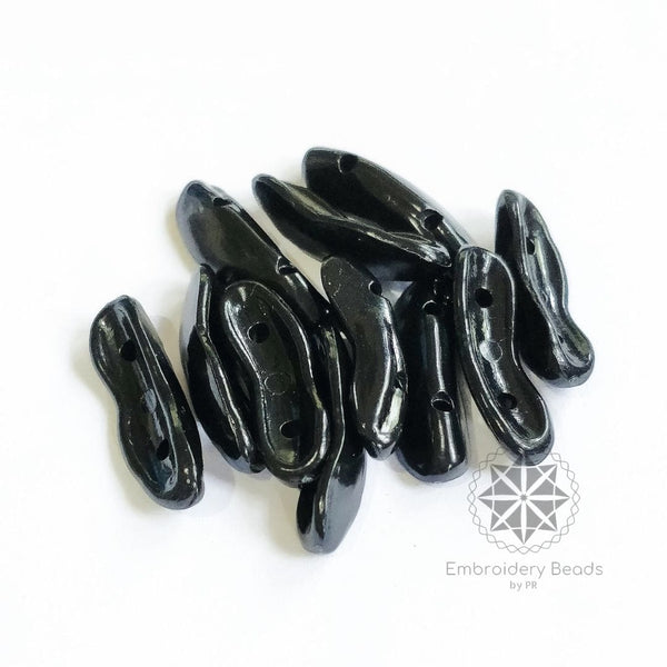 Kidney Bean Shape Element Black  8*20mm
