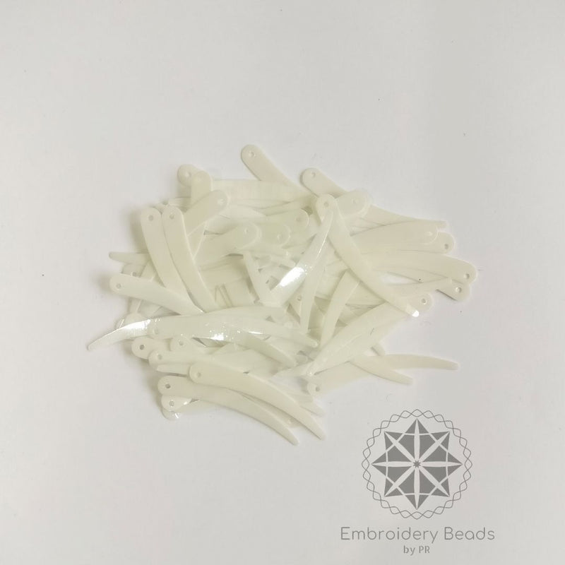 Sword Shape Sequins White