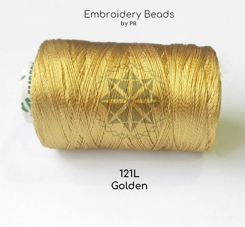 Rayon Silk Thread Golden ( 121L )