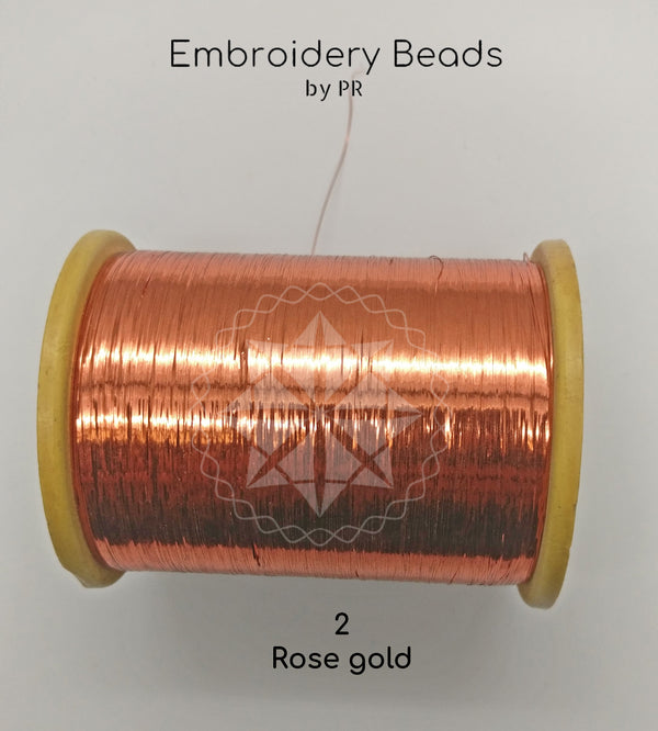 Flat Metallic Thread Rose Gold