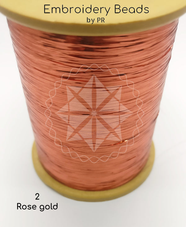 Flat Metallic Thread Rose Gold