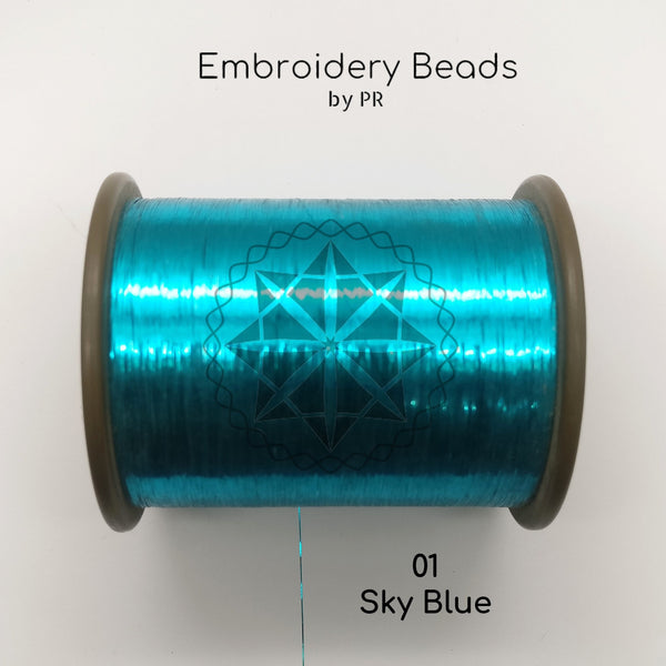 Flat Metallic Thread Sky Blue