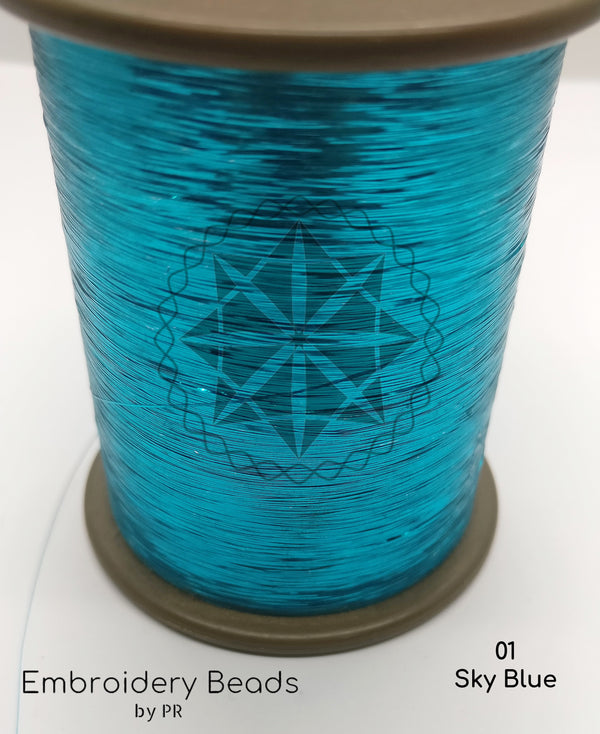 Flat Metallic Thread Sky Blue