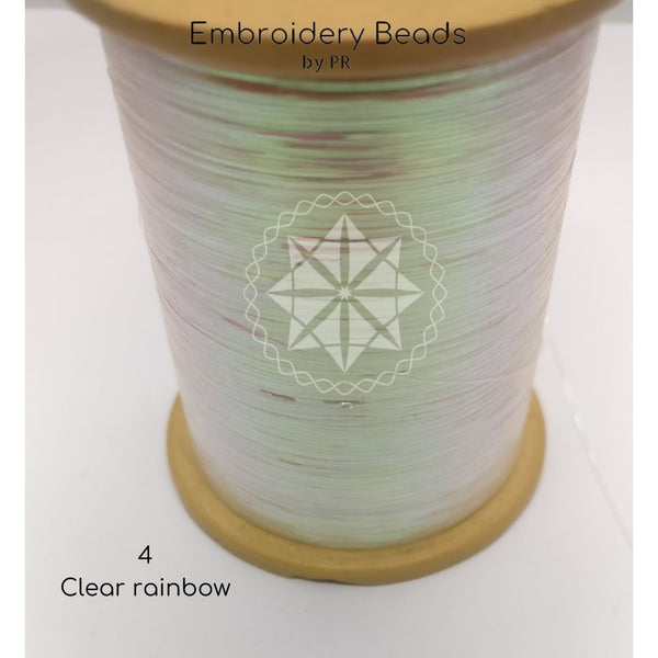 Flat Metallic Thread Clear Rainbow