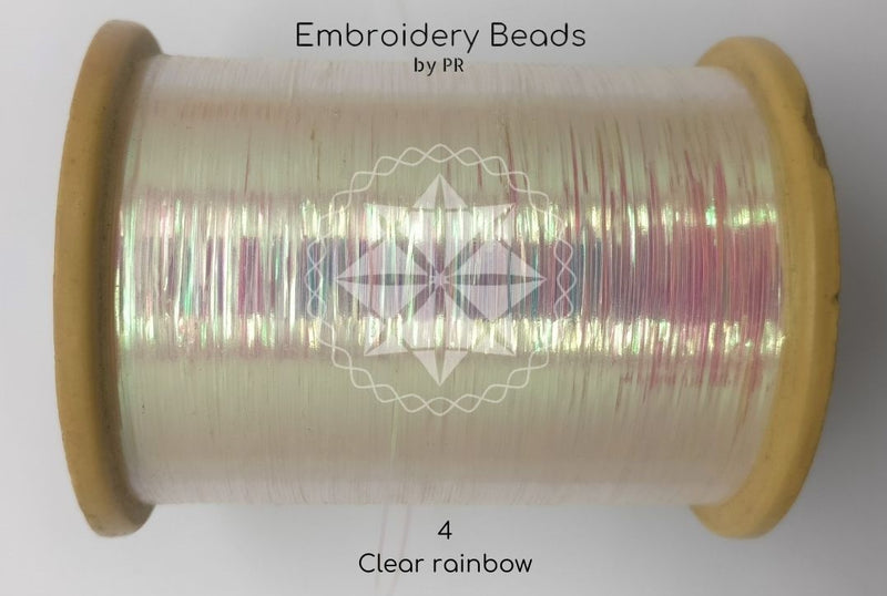 Flat Metallic Thread Clear Rainbow