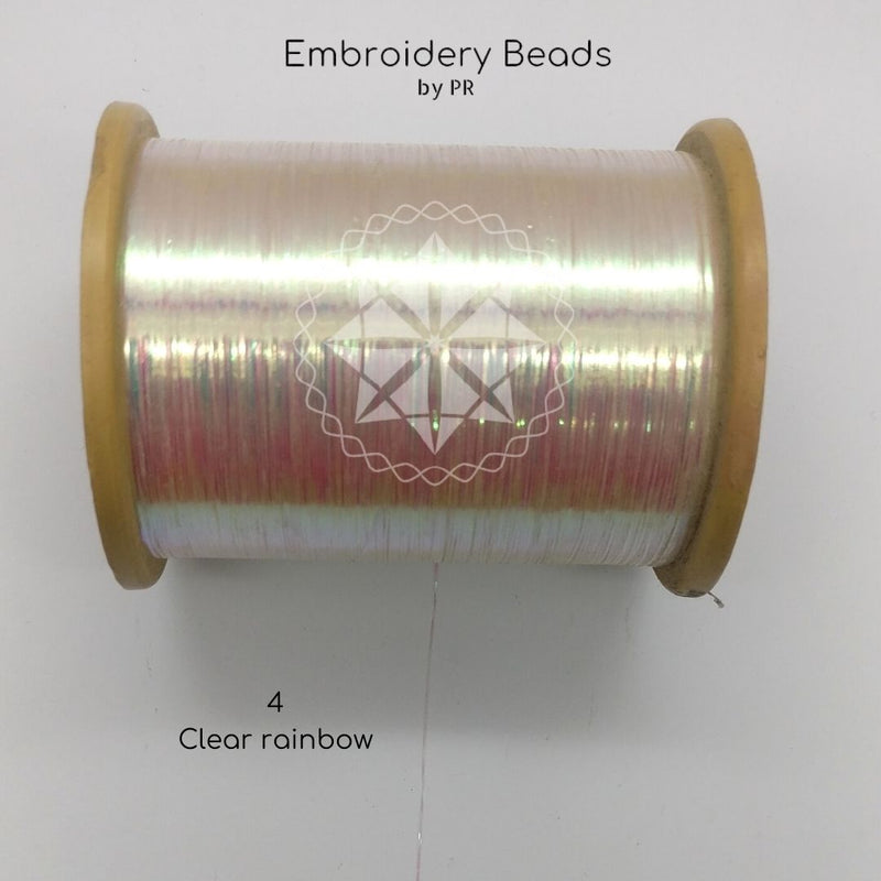 Flat Metallic Thread Clear Rainbow