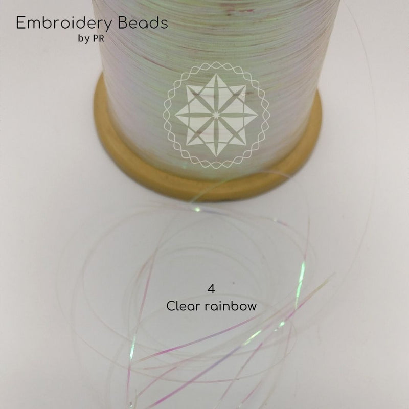 Flat Metallic Thread Clear Rainbow