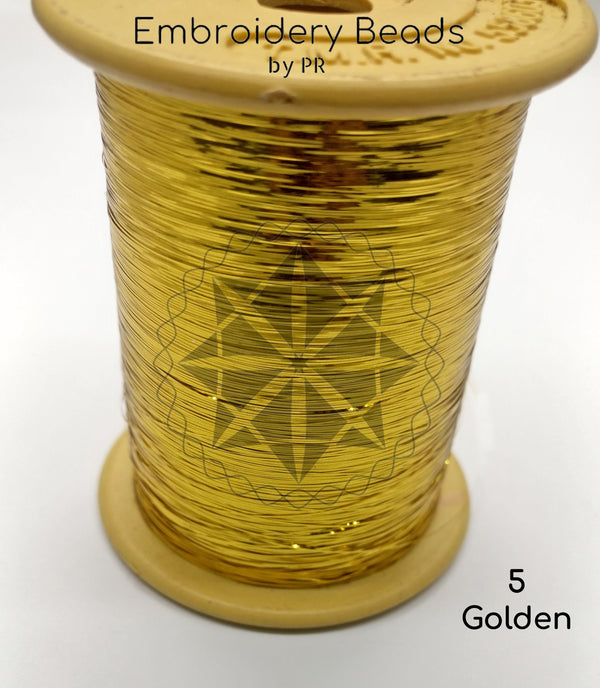 Flat Metallic Thread Golden