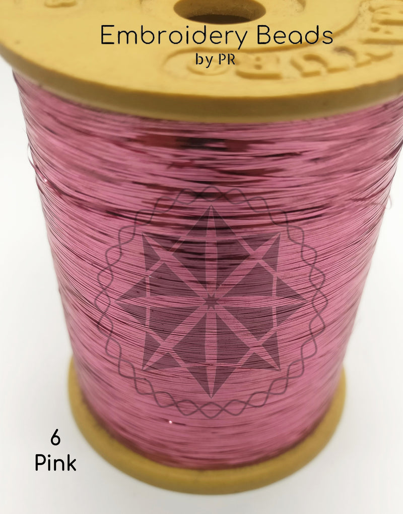 Flat Metallic Thread Pink