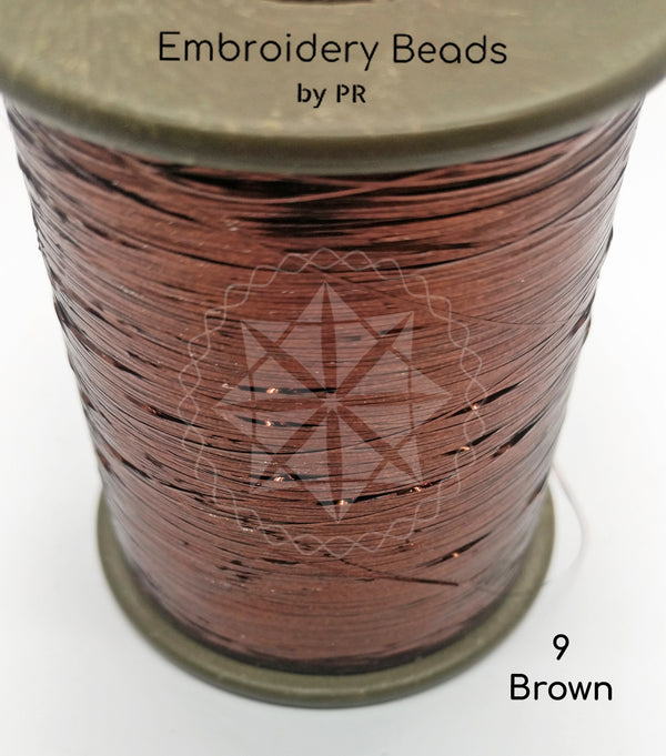 Flat Metallic Thread Brown