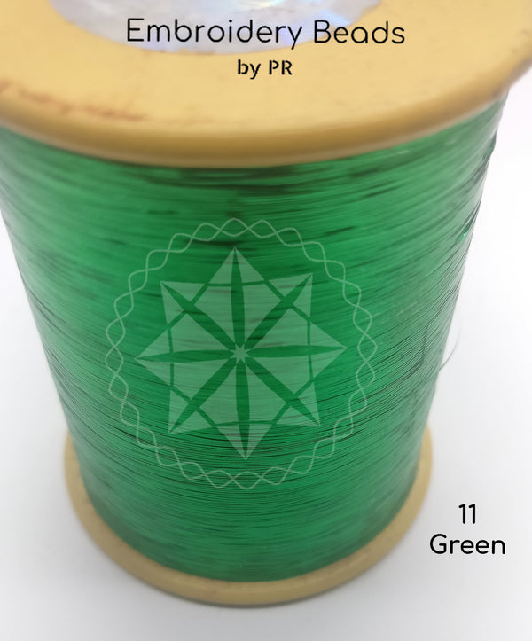 Flat Metallic Thread Green