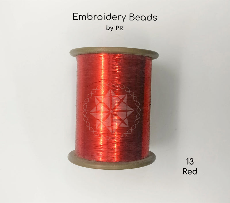 Flat Metallic Thread Red