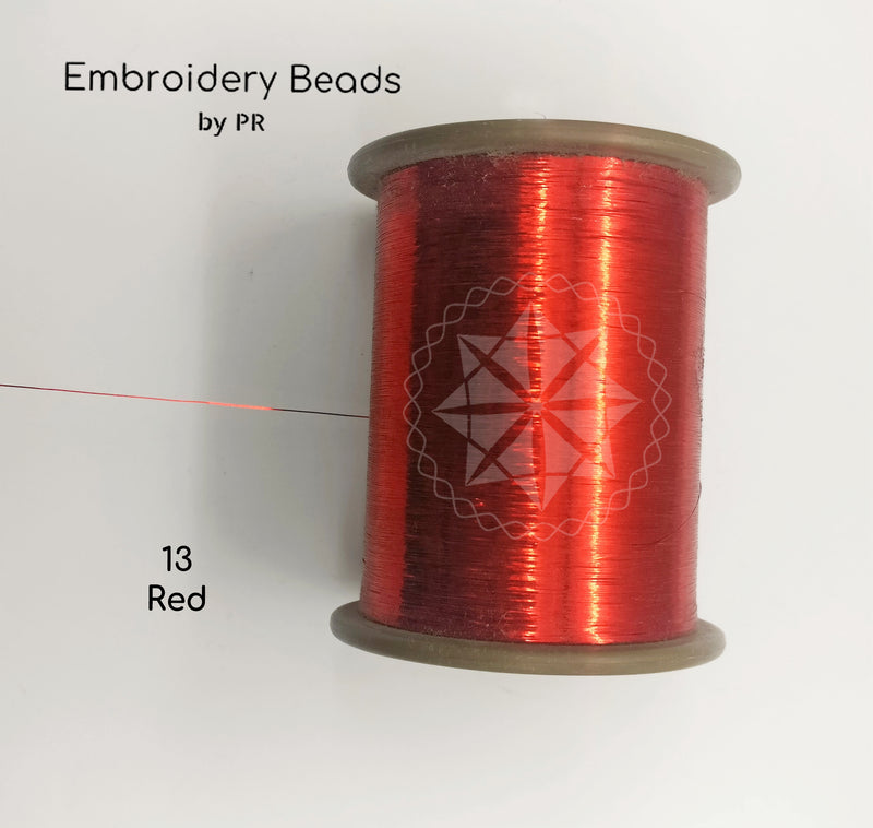 Flat Metallic Thread Red