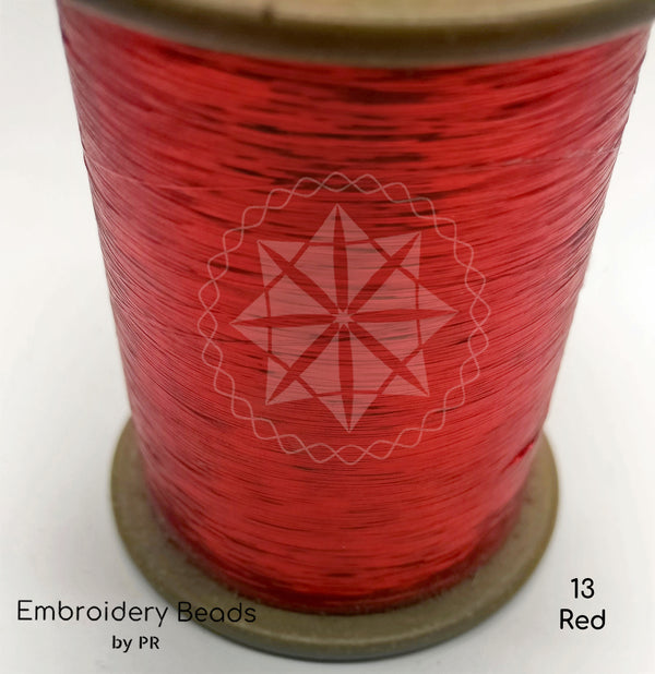 Flat Metallic Thread Red