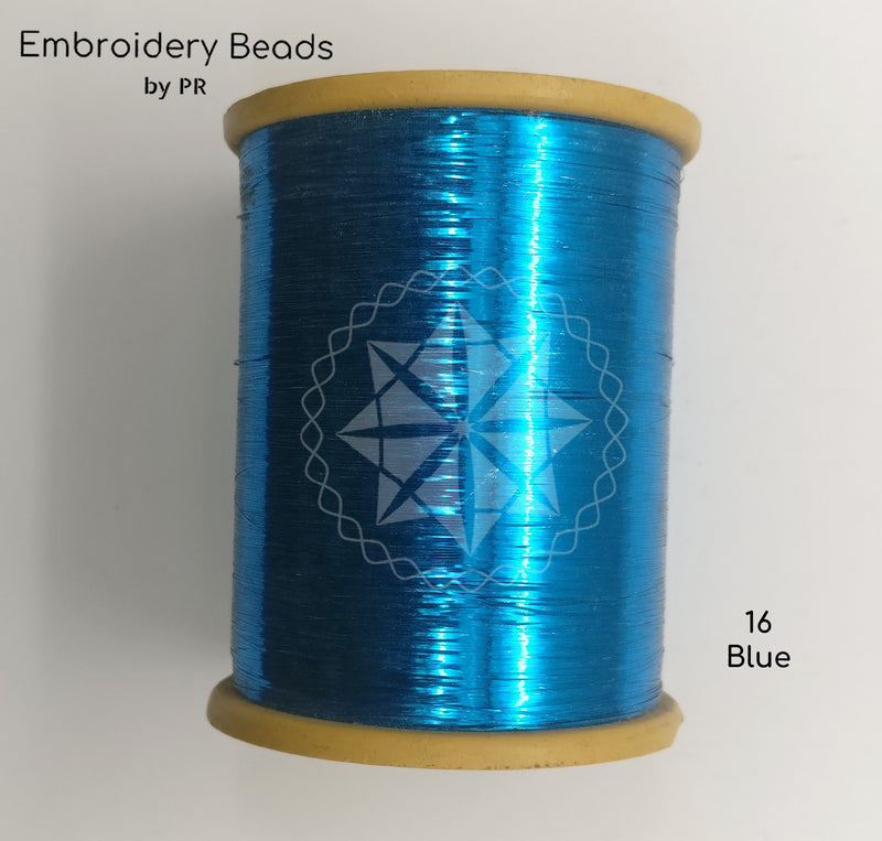 Flat Metallic Thread Blue