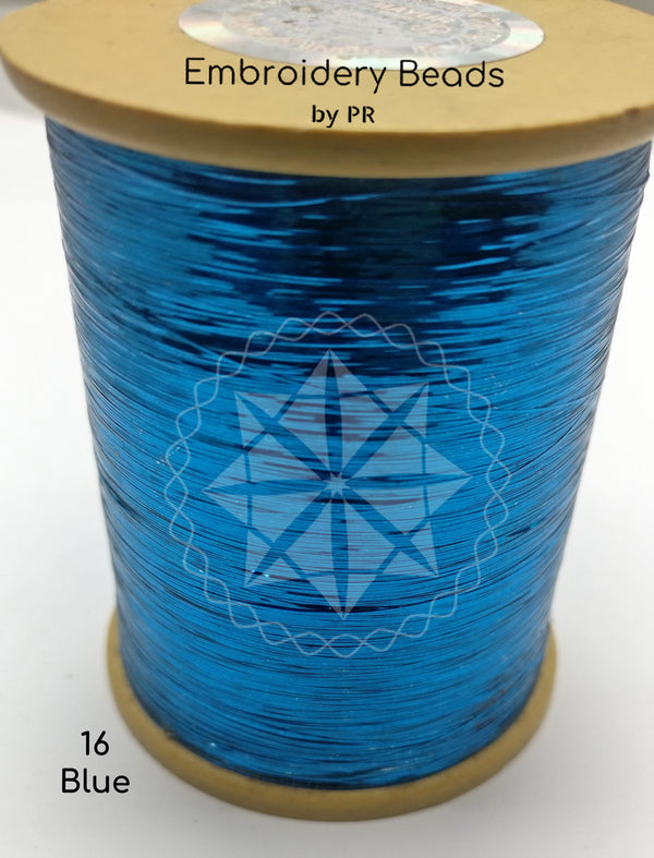 Flat Metallic Thread Blue