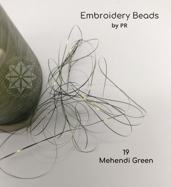 Flat Metallic Thread Mehendi Green