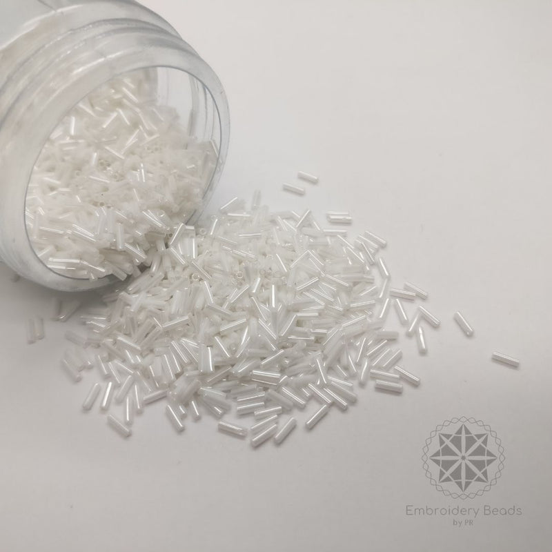 Bugle beads White 10mm