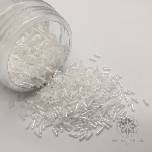 Bugle beads White 15mm