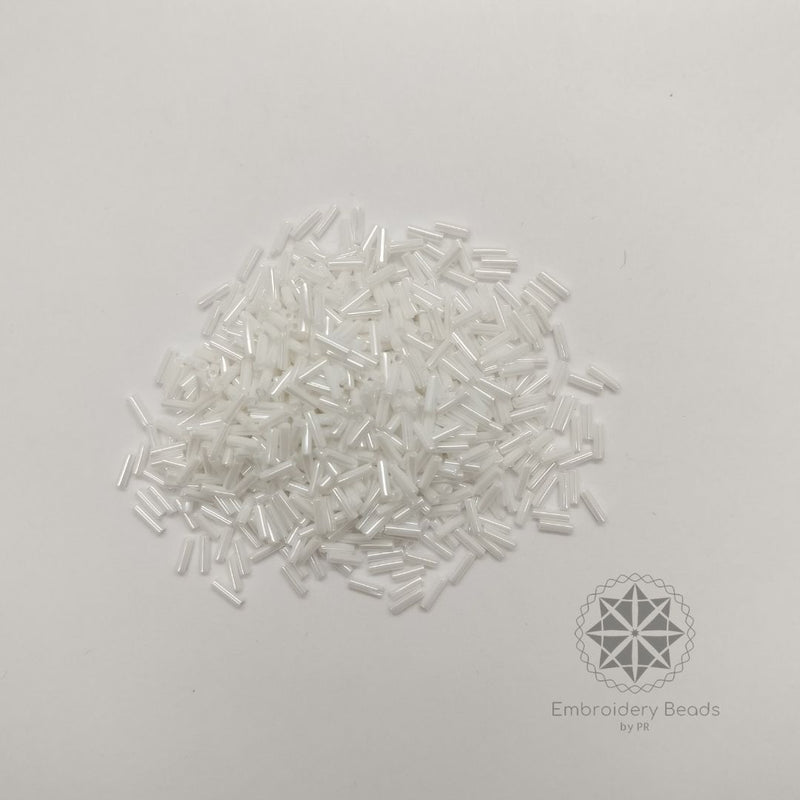 Bugle beads White 10mm