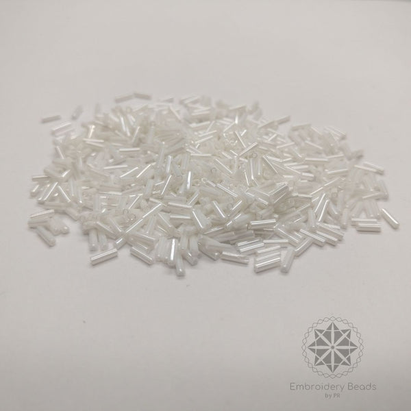 Bugle beads White 10mm