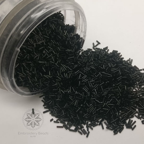 Bugle beads Black  15mm