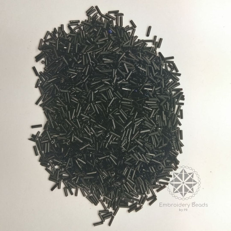 Bugle beads Black  15mm