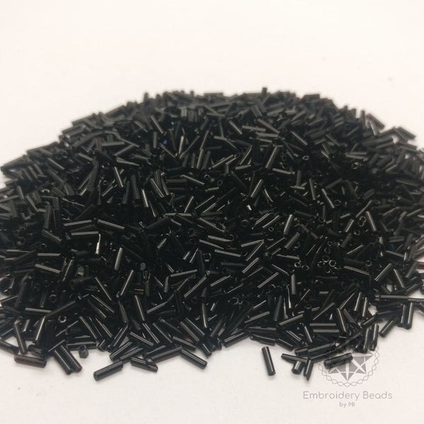 Bugle beads Black  15mm