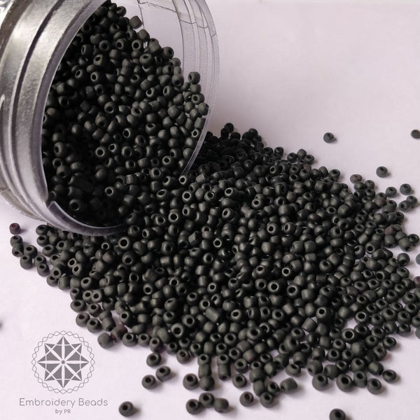Seed Beads / Poat Black Matt 2mm