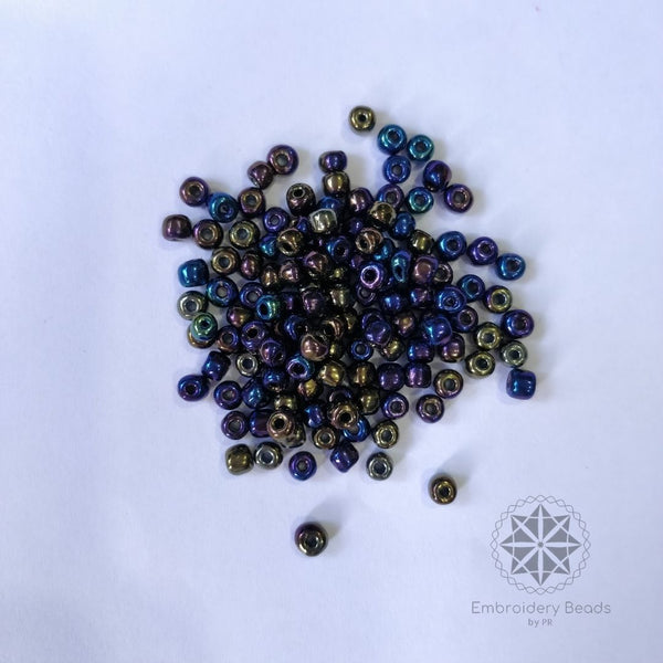 Seed Beads / Poat Black Rainbow 3mm