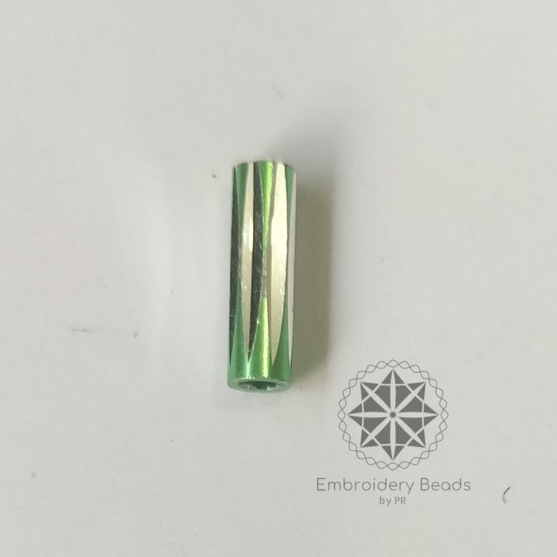 Bugle Beads Green  10mm