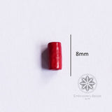 Cylindrical Beads Red 8mm