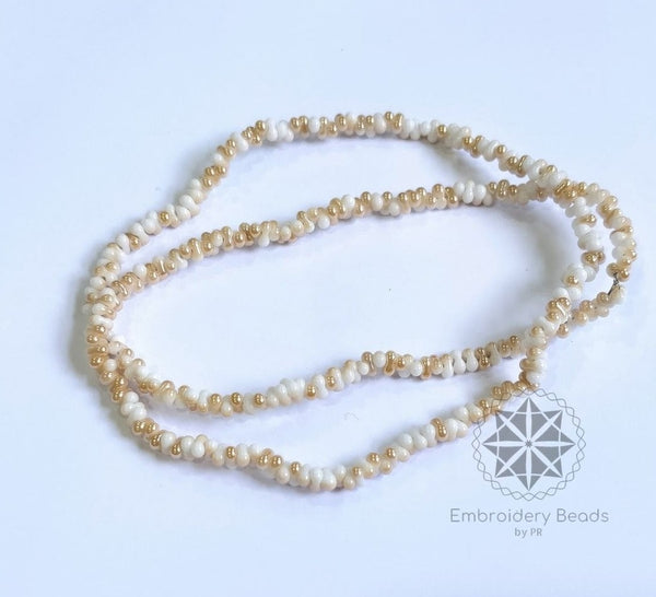 Kidney Beans Shape Beads White Cream