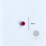 Cylindrical Beads Red 4mm