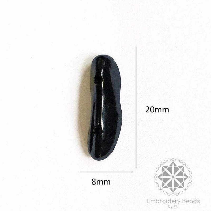 Kidney Bean Shape Element Black  8*20mm